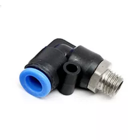   Gyorstoldó 8mm könyök, műanyag, menetes véggel (M16x1,5)