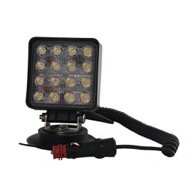   Munkalámpa 16 LED-es (110x110mm) mágnestalpas-szivargyújtós