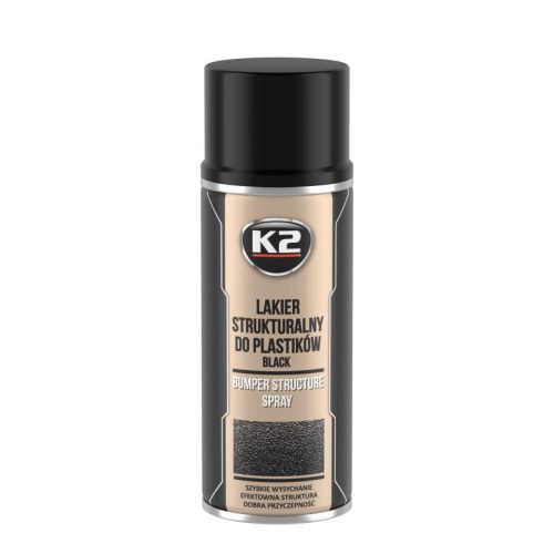 K2 műanyag lökhárító festék spray 400ml fekete