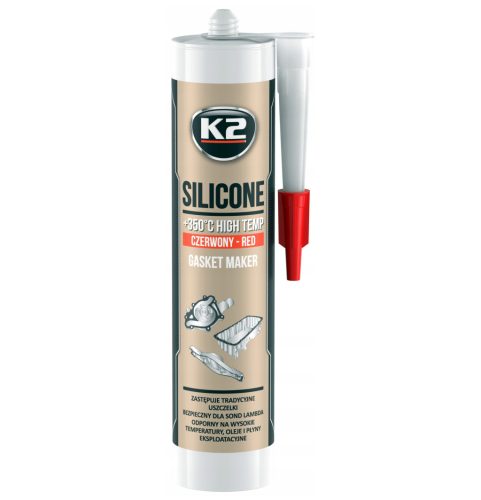 K2 SILICONE szilikon tömítő paszta 304ml vörös