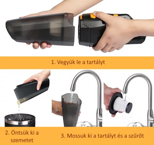 Száraz / nedves porszívó LED világítással 12V 120W