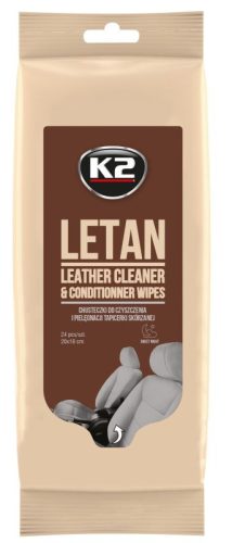 K2 LETAN bőrtisztító törlőkendő 