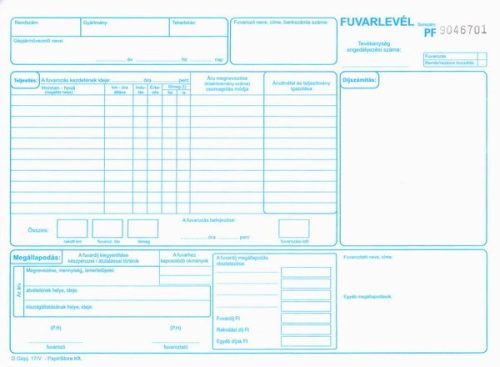 Fuvarlevél A/4 50x3