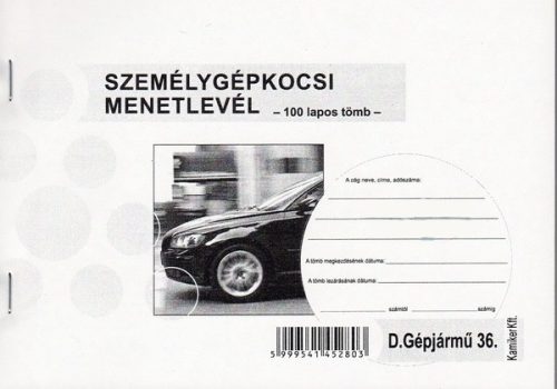 Szgk. menetlevél A/4 100 lap