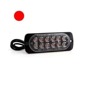 12 POWER LED-es SLIM piros villogó modul 12/24V ALU