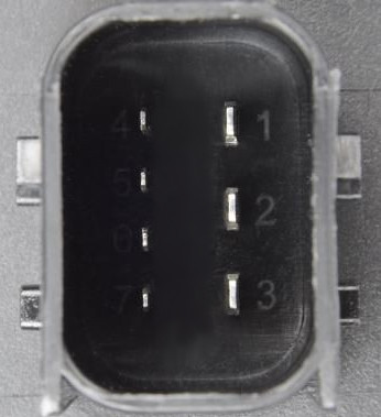 Csatlakozó aljzat 7 pol. kihúzható biztosítós csatlakozóhoz, derékszögű