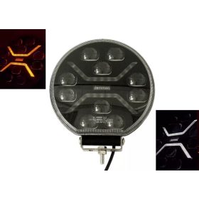   Kerek "DRAGON" LED fényszóró 12/24V fehér/sárga LED nappali fénnyel