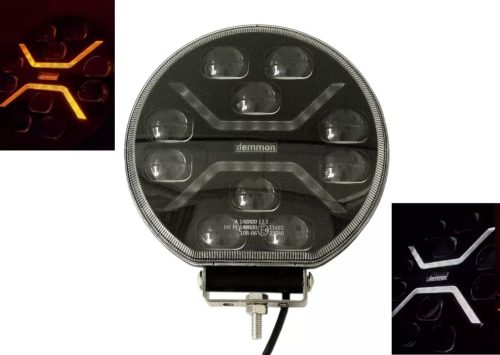 Kerek "DRAGON" LED fényszóró 12/24V fehér/sárga LED nappali fénnyel