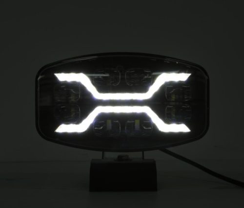 Ovál "DRAGON" LED fényszóró 12/24V fehér LED nappali fénnyel és sárga villogó funkcióval
