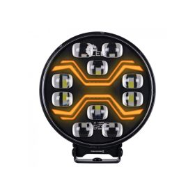   Kerek "DRAGON" LED fényszóró 12/24V fehér LED nappali fénnyel és sárga villogó funkcióval