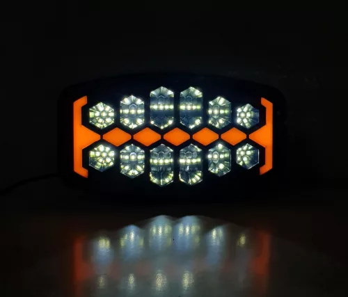 SMD LED nappali menetfény (DRL) sárga / fehér helyzetjelzővel 12/24V