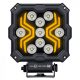 Szögletes "SPIDER" LED fényszóró 12/24V sárga LED helyzetjelzővel