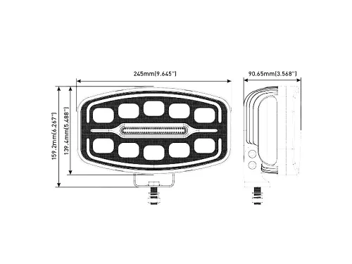 Ovál "ROBUST" LED fényszóró 12/24V fehér vagy sárga LED nappali fénnyel 