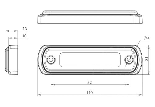 MAN TGA/TGL/TGM/TGX felső helyzetjelző ledes, vezetékes, fehér, kristály