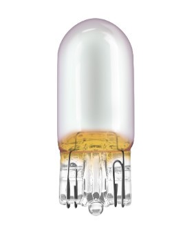 Üveg izzó 12V 5W sárga T10 KRÓM