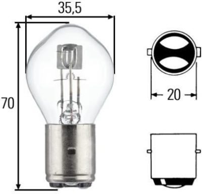 Fényszóró Izzó S2 12V 3535W BA20d HELLA TruckerShop Kam LAMPA S2 Halogén izzó 12V 3535W BA20D IZZÓ, LED LÁMPA