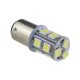 LED izzó 24V BA15s 13 SMD LED torony fehér