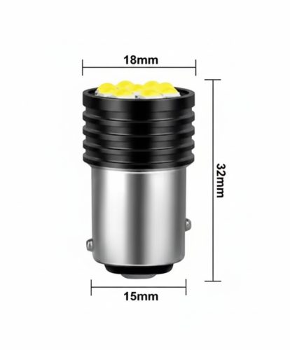 LED izzó 12V BAY15d 9SMD LED 21/5W fehér VILLOGÓ FÉNNYEL