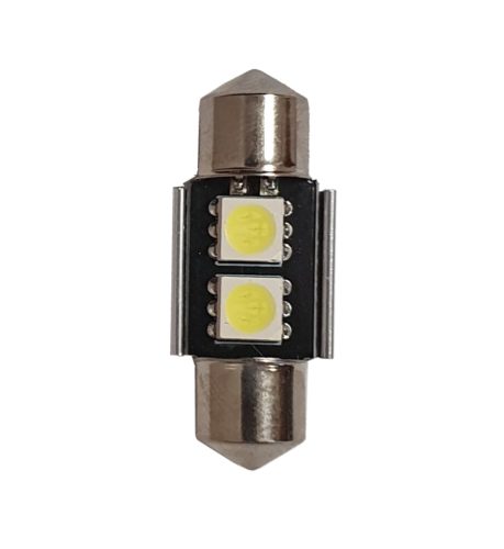LED izzó 12V szofita 2 SMD LED 31mm FEHÉR CANBUS