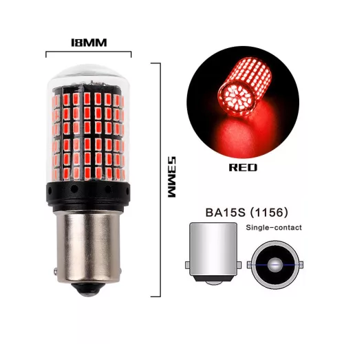 LED IZZÓ 12V BA15s 21W piros CANBUS extra