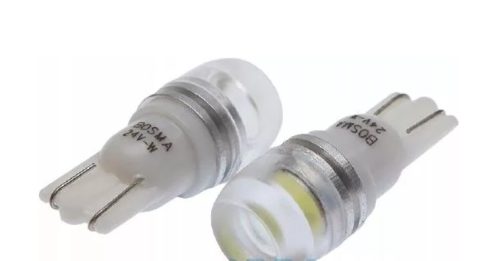 LED izzó 24V T10 1SMD LED fehér fényvetővel