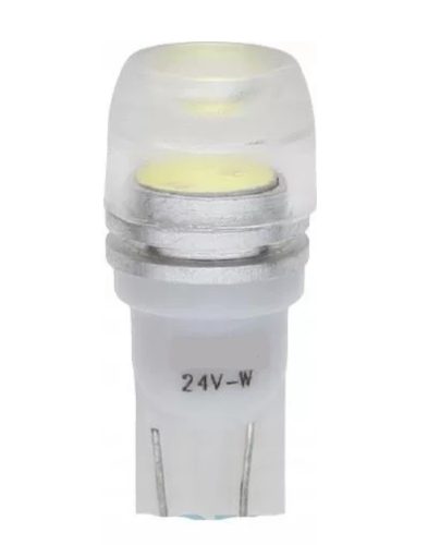 LED izzó 24V T10 1SMD LED fehér fényvetővel
