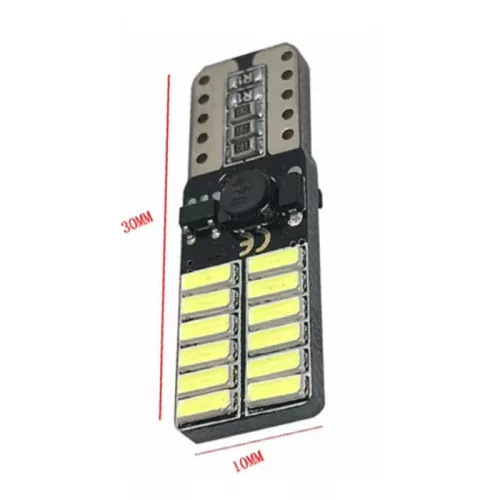 LED izzó 24V T10 24SMD LED FEHÉR CANBUS