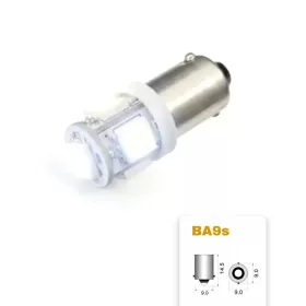 LED izzó 24V BA9s 5 SMD LED fehér