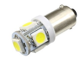 LED izzó 12V BA9s 5 SMD LED fehér