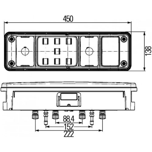 LED KRONE hátsó lámpa JOBB+szélességjelző 24V