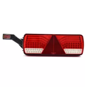   Full LED hátsó lámpa kerekített sarkú, háromszög prizmával, gumilámpával 24V Bal