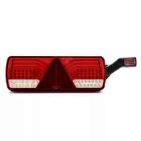   Full LED hátsó lámpa kerekített sarkú, háromszög prizmával, gumilámpával 24V Jobb