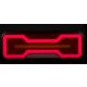 Full LED hátsó lámpa Csont Forma Neon hatású, Dinamikus irányjelzővel 12/24V Bal