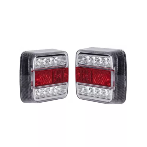 LED hátsó lámpa kocka 12/24V 3funkciós+rendszám vill. párban