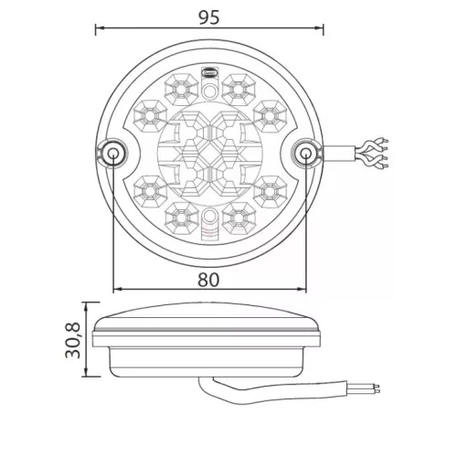 LED lámpa DASTERI fék+helyzet+index 9-33V
