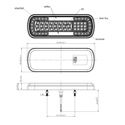 Full LED hátsó lámpa Dinamikus irányjelzővel 12/24V