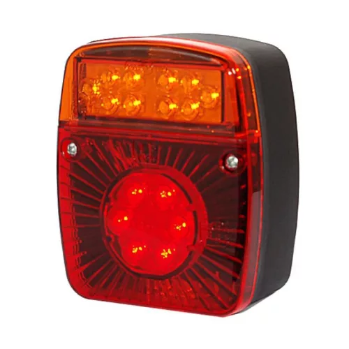LED hátsó lámpa kocka 12/24V 3funkciós+rendszám vill.