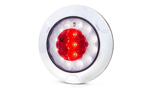 LED tolató- / ködlámpa króm gyűrűvel 12/24V