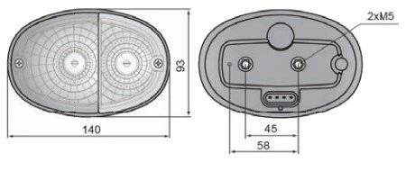 Index+piros helyzetjelző lámpa ovál