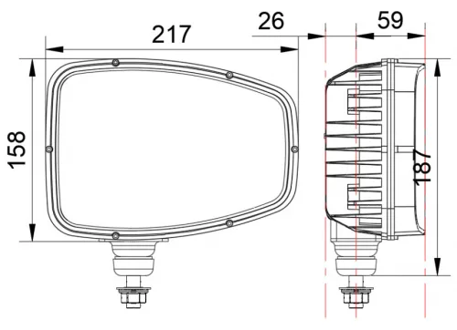 JCB full LED fényszóró Bal