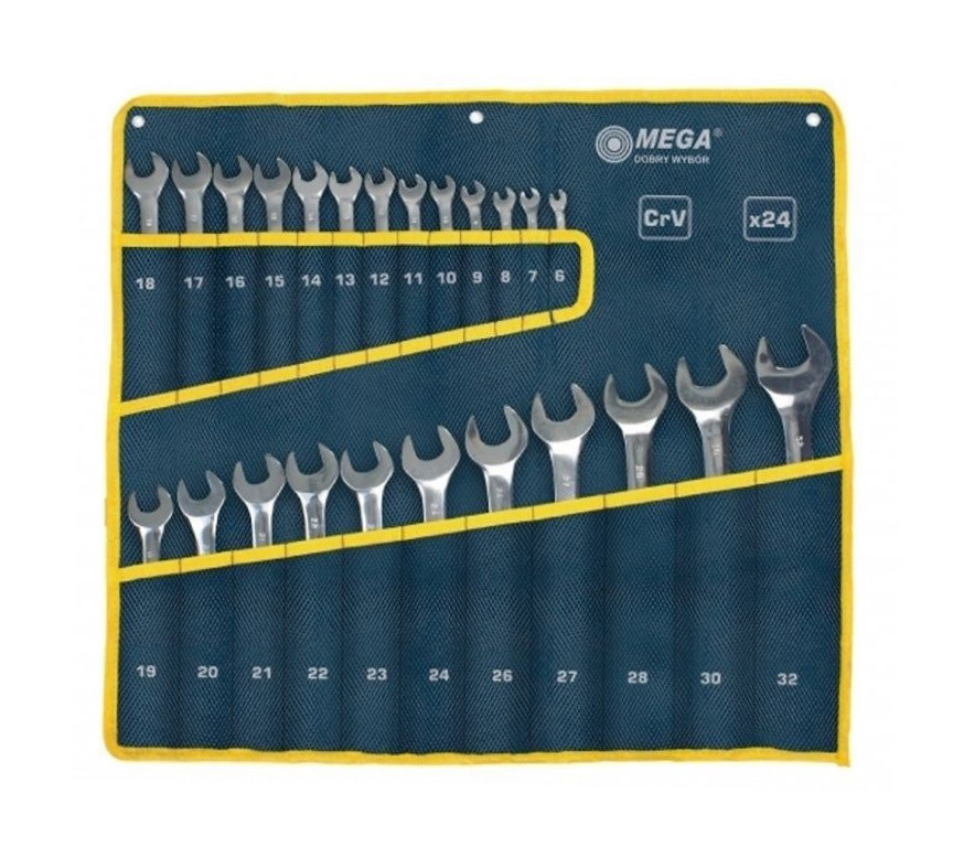 Image of Csillag-villás kulcs bővített készlet fali tartóban 6-32 mm 24db