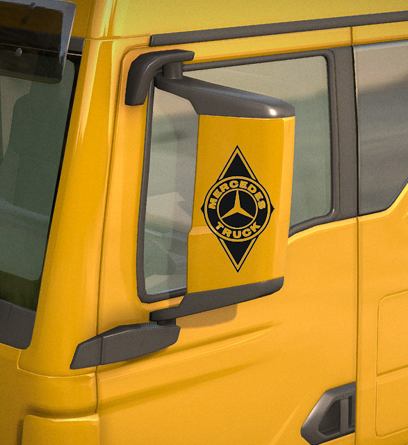 Image of Mercedes matrica tükör hátlapra fekete rombusz