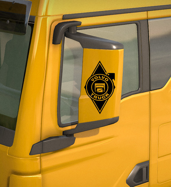 Image of Volvo matrica tükör hátlapra fekete rombusz