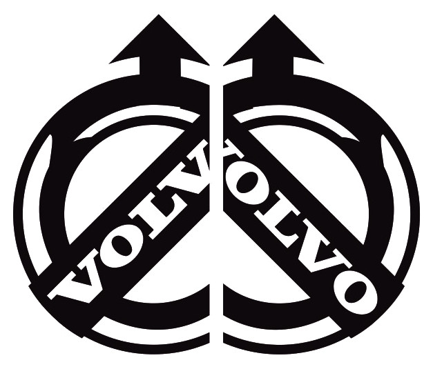 Image of VOLVO óriás matrica oldalra párban (100x58cm) FEKETE