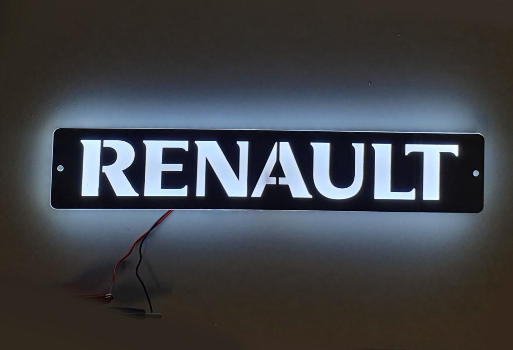 Image of RENAULT inox szögletes dísz HÁTTÉRVILÁGÍTÁSSAL