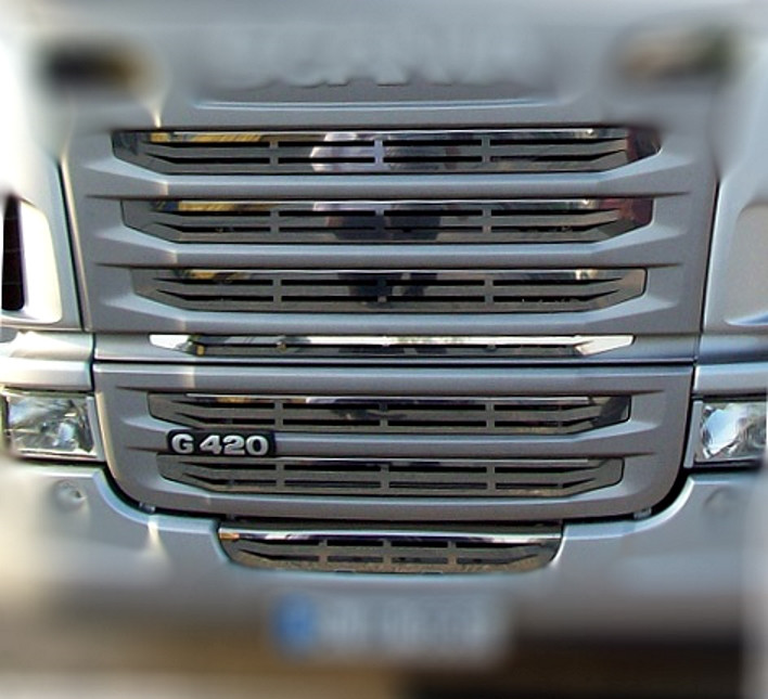 Image of Scania G széria inox hűtőrács szett BORDÁZOTT