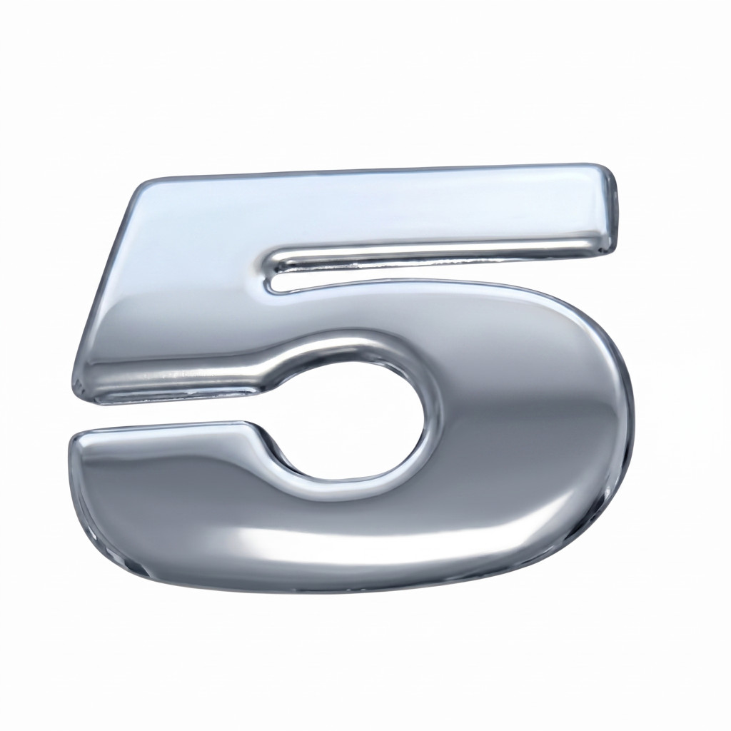 Image of Scaniához inox típusjel 5-ös számjegy nagy