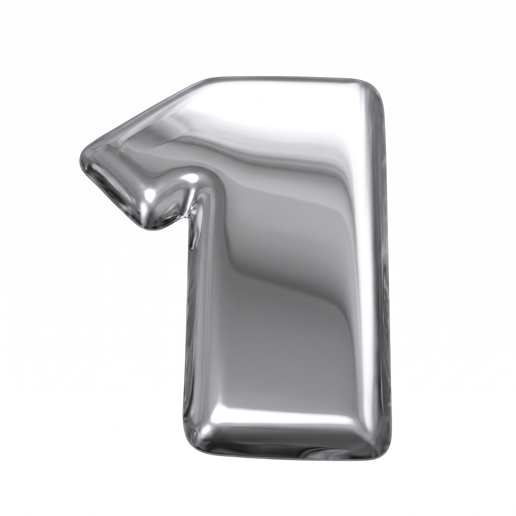 Image of Scaniához inox típusjel 1-es számjegy kicsi