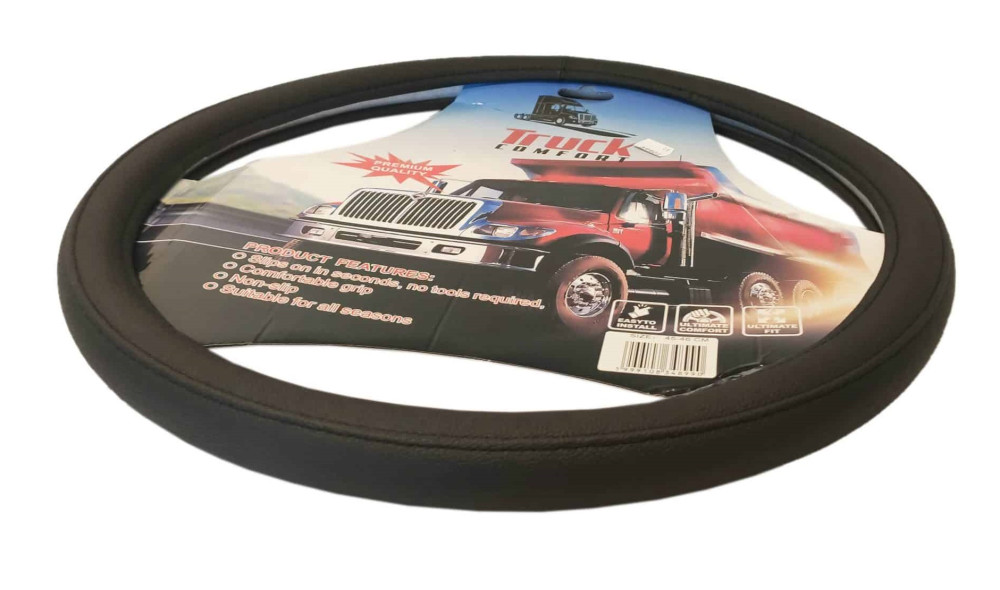 Image of Bőr hatású kormányvédő 44-46cm Fekete