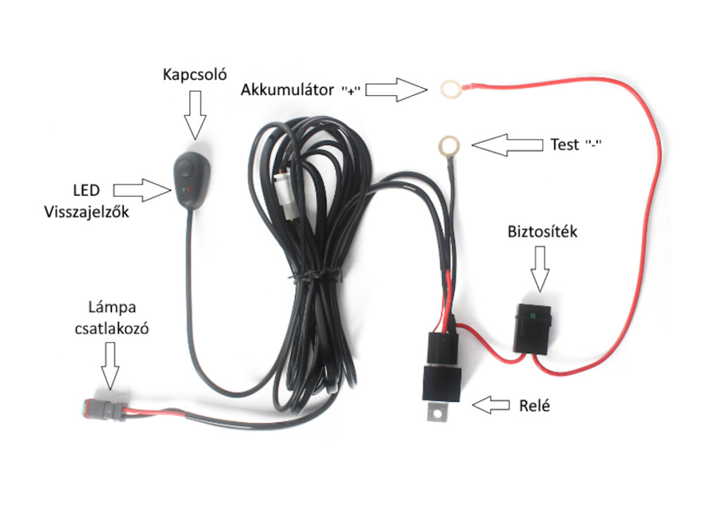 Image of Komplett vezetékköteg fényhídhoz / munkalámpához 12V